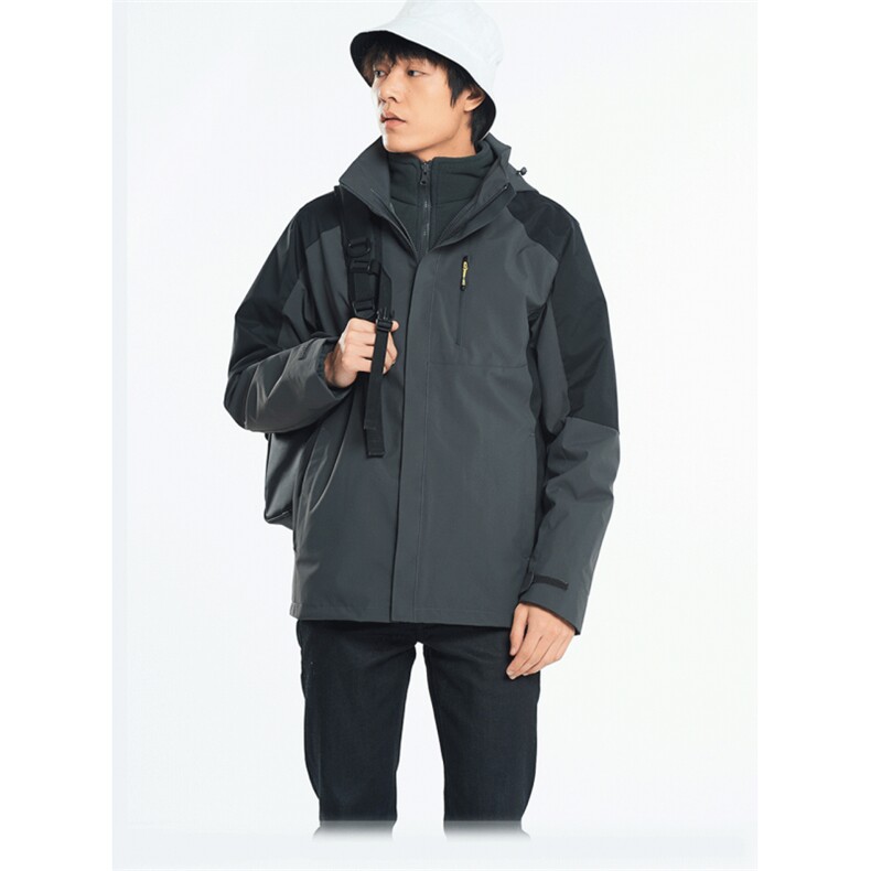 秋冬季冲锋衣连帽外套男女款防风三合一户外服SZ9805-P130图片