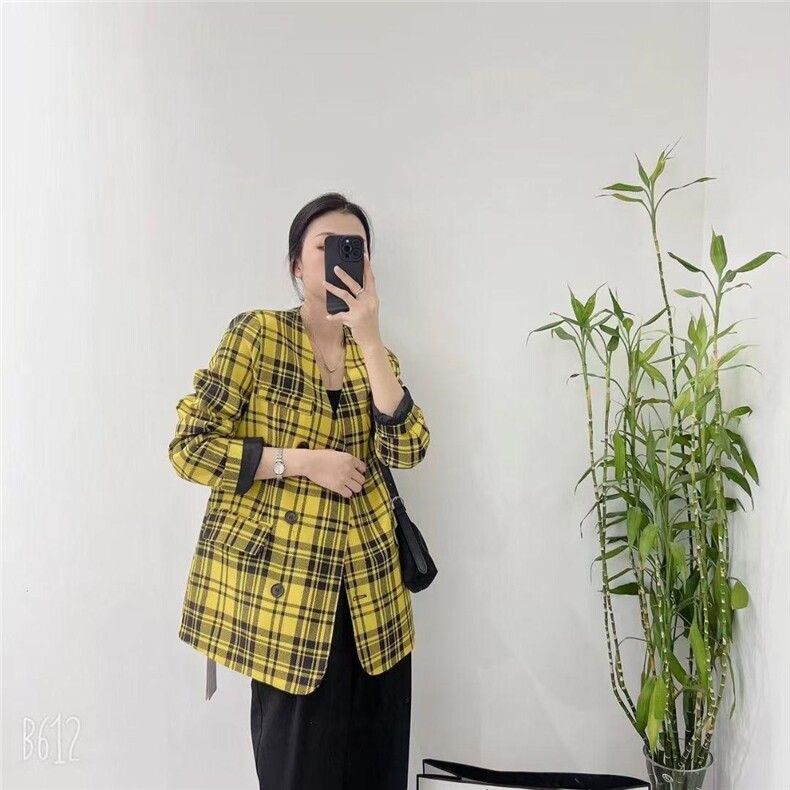 〖现货〗韩版格子西装，女装西装，悠奈尔