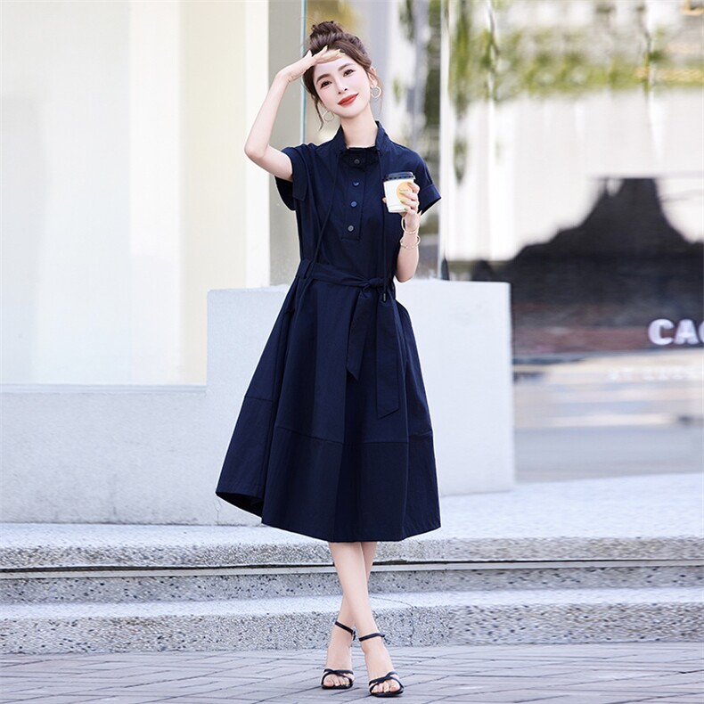 连衣裙女2025新款夏季休闲收腰显瘦小个子大方得体穿搭裙子,女装连衣裙,丽影随形