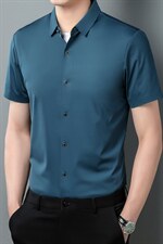 衬衫男2023新款夏装商务休闲正装中青年男士纯色翻领短袖工装衬衫，男装衬衫，电商B212（原钱塘6029）