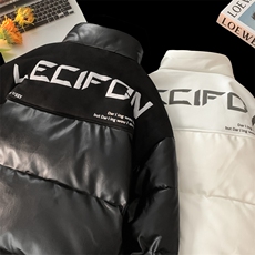 拼接加厚棉衣男PU皮立领棉袄软皮棉服外套3365-P90控118，男装棉衣，星座207