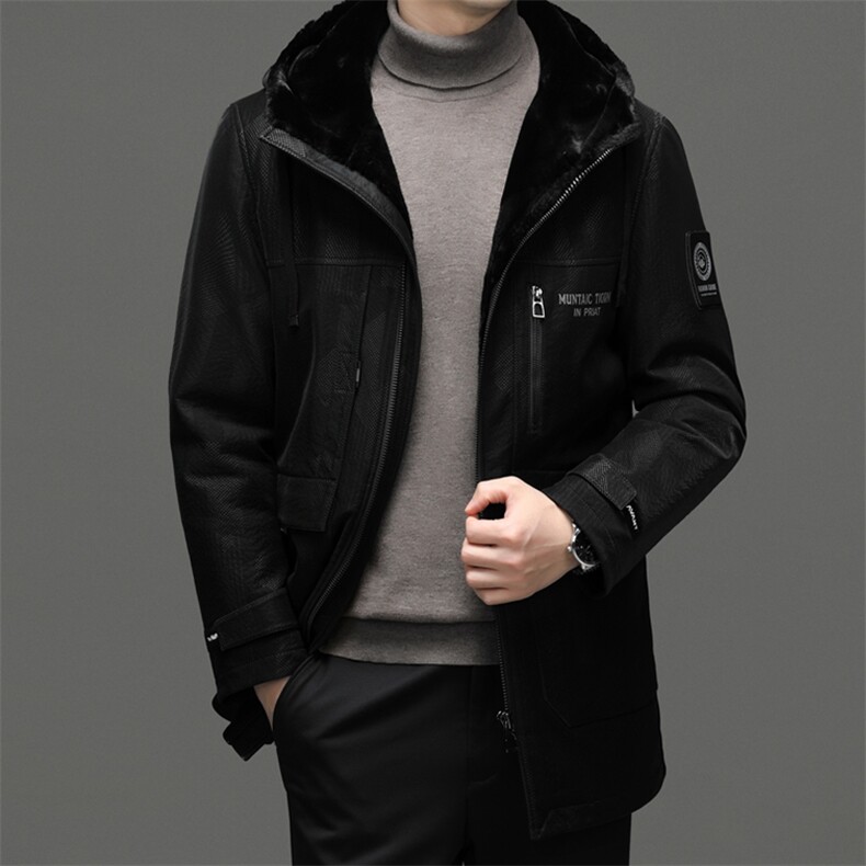DFY216钱塘2020-2中长款中年男士连帽商务休闲冬季羽绒服P325,男装羽绒服,钱塘207-2