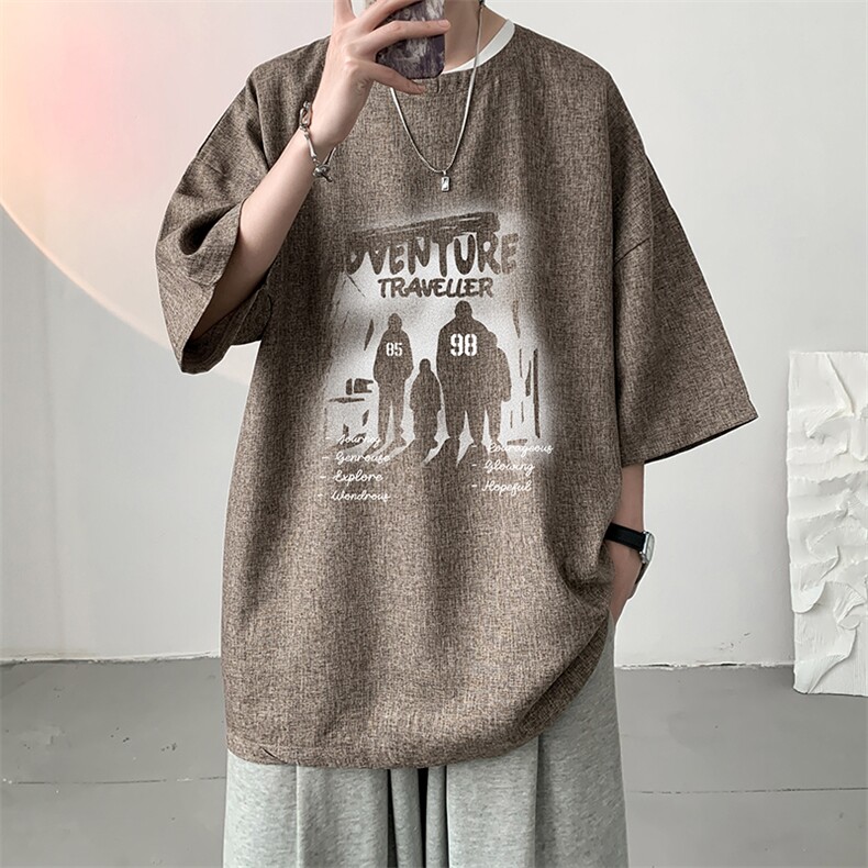 风复古亚麻短袖男棉麻t恤男半袖ZT71374-P35,男装T恤,电商A040