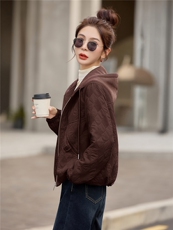 短款连帽棉衣女2025冬季新款时尚减龄棉服休闲宽松夹棉外套，女装棉衣/棉服，余墨