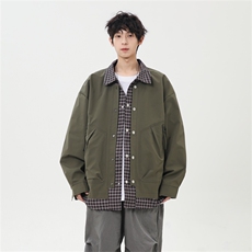 秋季休闲痞帅工装假两件翻领夹克潮流外套XZ301b-2-JK2582P78，男装夹克，星座301B-2（原A443-1）