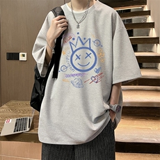 华夫格t恤男短袖男大码五分袖酒店风HT73180-P22，男装T恤，电商A040