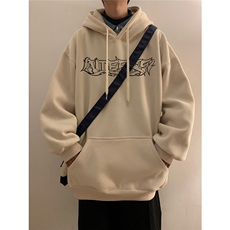 新款潮流宽松ins学生男连帽卫衣D328-WY23007-薄款P55厚款P65，男装卫衣，电商D328