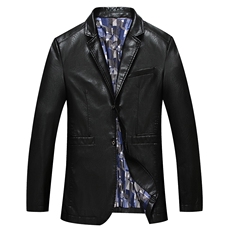 L-8XL秋装新款男士皮衣外套PU男皮西服夹克加肥加大码8807款，男装西服，星座802