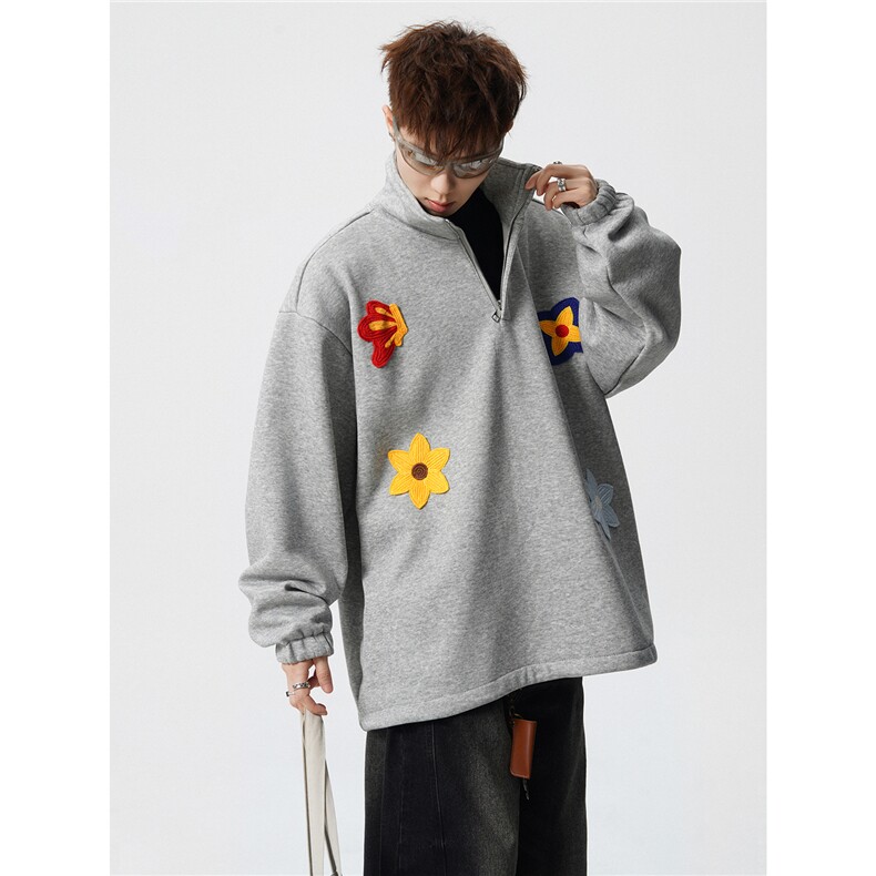 WY5560JR-P50特控98加绒加厚刺绣立领抽绳卫衣,男装卫衣,电商D232