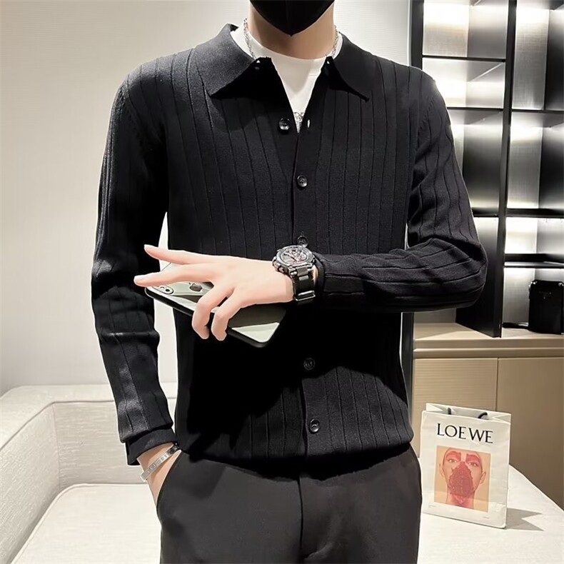 美式街头设计感纯色纽扣开衫S518P48,男装针织衫/毛衣,星座1116-2