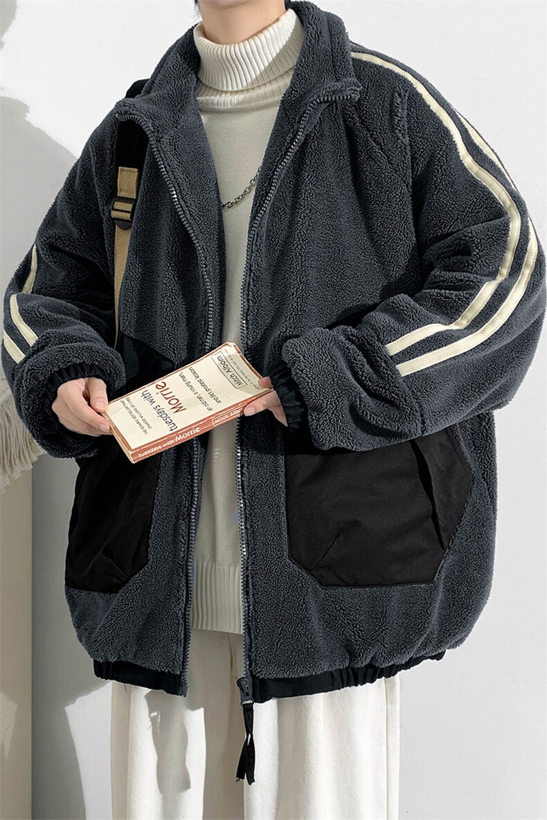 冬款学生加绒立领棉服羊羔绒个性棉衣外套男女8339-P125控价178,男装棉衣,电商A441-1