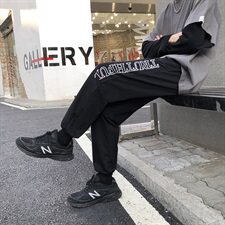 港风有型休闲裤男宽松潮流束脚裤运动印花卫裤NK07-P50，男装休闲裤，星座1501