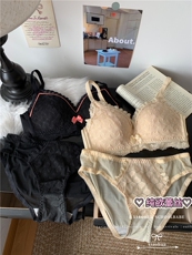 内衣女胸聚拢提花蕾丝胸罩内裤上托收副乳防下垂文胸套装，女装背心吊带，梦白服饰厂