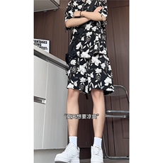 短袖衬衫男+短裤男套装男100%聚酯纤维M-5XL大码TZ78709P50控98，男装牛仔裤，星座226-1