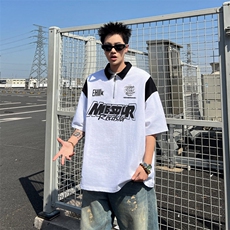 2025新款半拉链polo衫短袖t恤半袖夏季潮流现货T1856-P30，男装Polo衫，星座512-3