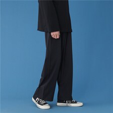 K3009/P45春装新款中性风休闲长裤男女大码垂感直筒西装裤阔腿裤图片