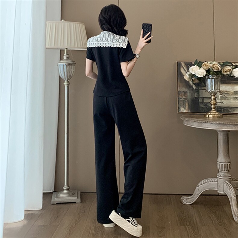 时尚潮流休闲套装女新款高级感显瘦收腰连帽卫衣阔腿裤两件套,女装套装/套裙,江南