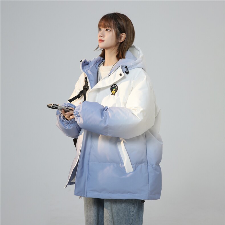 XZ-230-1MY01中性风青春活力简约扎染渐变休闲连帽棉服P128控158图片