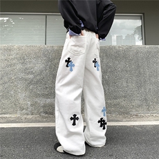 NZ01-P45控78美式高街十字架牛仔裤男潮牌痞帅宽松直筒vibr长裤，男装牛仔裤，星座403（原603-1）