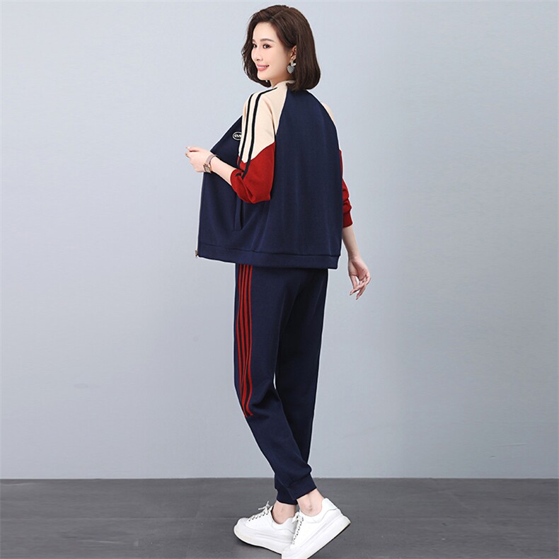运动装套装女2025新款中老年女装时尚休闲中年妈妈运动服两件套装,女装套装/套裙,涵誉