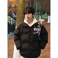 蜘蛛网刺绣字母棉服棉衣冬季加厚男女宽松面包服潮外套MZ56，男装棉衣，星座1116A（原606A-3）
