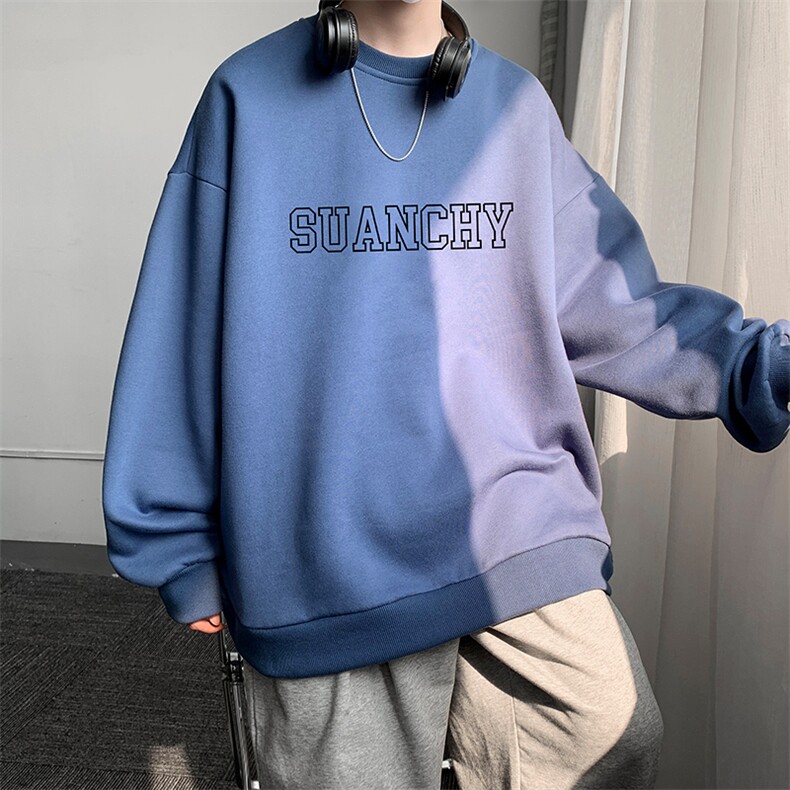 圆领卫衣男大码加厚加绒长袖t恤男S6229-P28加绒款-P33,男装卫衣,电商A040