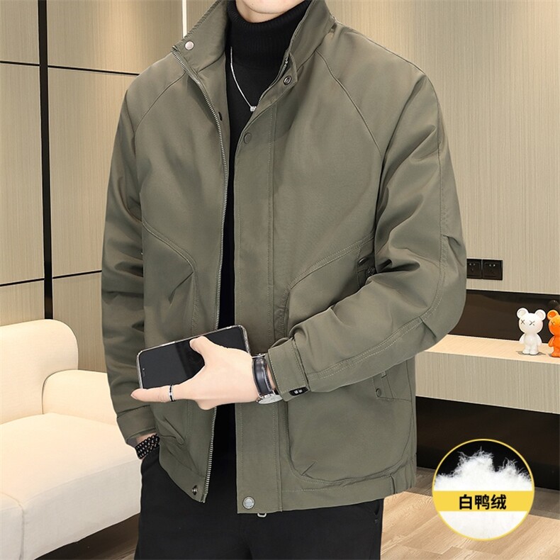 羽绒服男新标50白鸭绒夹克外套休闲时尚立领男士上衣Y3076-P140,男装夹克,星座310B-3