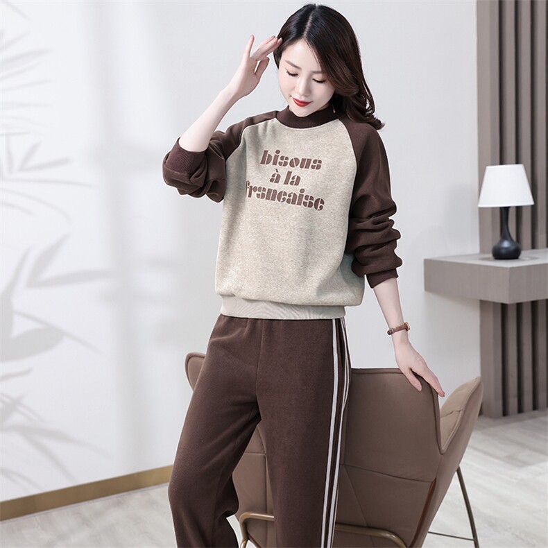 2024新款加绒加厚时尚运动休闲套装，女装运动套装，凯瑟曼