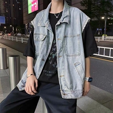 牛仔马甲男2025年秋季新款宽松夹克港风百搭工装外套MJ141-P50，男装背心/马甲，星座1103-3