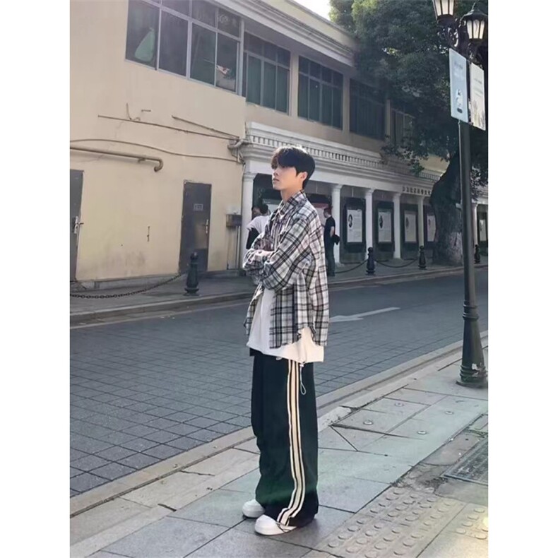 高品质秋款男长袖衬衫格子小贴标纯棉休闲外套CS86 P40图片