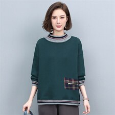 时尚潮流舒适卫衣/绒衫长袖2021年冬季休闲高领优雅，女装卫衣/绒衫，悦见她