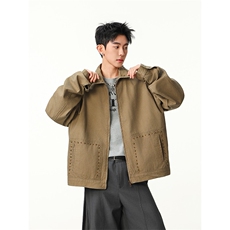 水洗牛仔外套男款春季美式痞帅上衣服宽松休闲工装夹克JK1315-P98，男装工装外套，星座1103-3