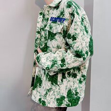 绣花上衣潮牌春秋色织宽松高街图案情侣美式夹克休闲男女翻领外套，男装夹克，星座506A