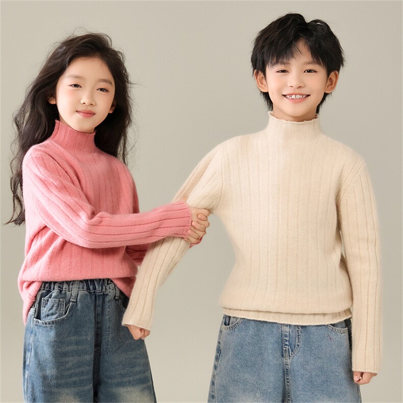 2025秋冬新款女羊绒衫100%纯羊绒高领简约套衫纯色简约羊绒打底衫,童装儿童羊毛衫,暖钟情羊绒