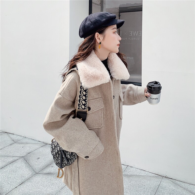 大货8621-N8-P165短款兔毛呢大衣腰带收腰毛呢外套（限238元）,女装毛呢外套,婷丫丫