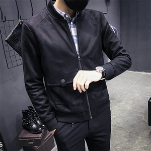 货已到足 春款英伦个性贴袋麂皮绒修身夹克外套男士 JK62-P115图片