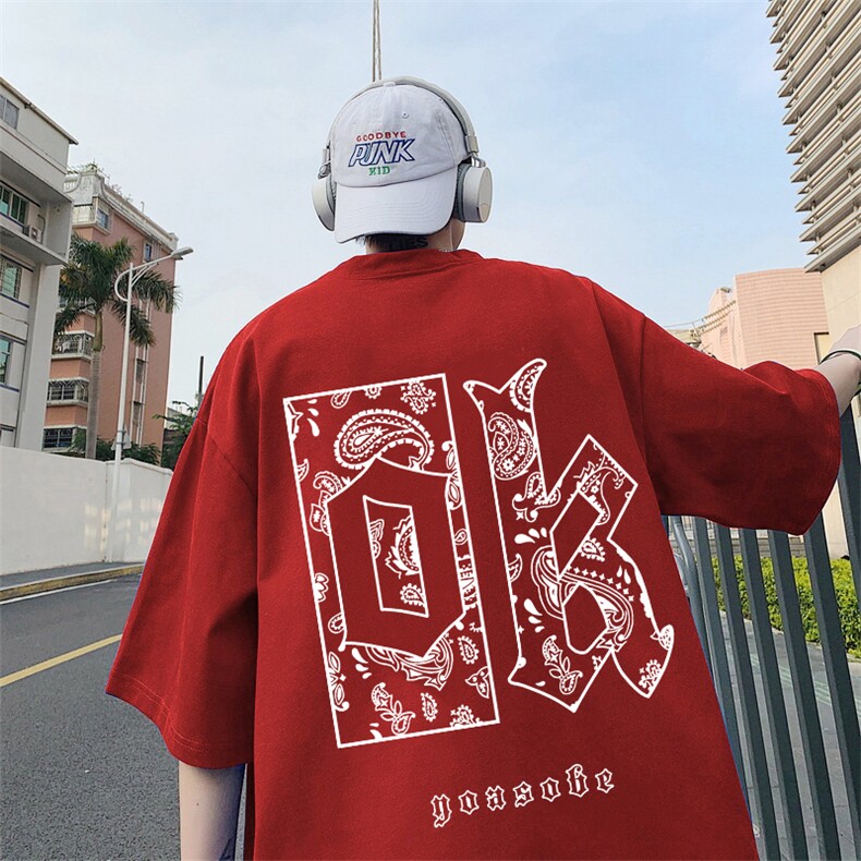 纯棉情侣装字母印花夏短袖T恤男大码A430-1-WT220,男装T恤,电商A426-1(原A430-1)