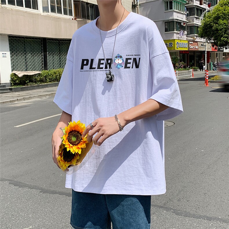 夏季新款潮流宽松印花短袖T恤男T42P25控38,男装T恤,电商A268A