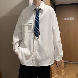 长袖衬衫男港风日系春季韩版潮流帅气衬衣CS22P35图片