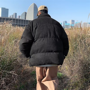 秋冬季高级棉服男生立领宽松大码棉衣港风复古袄子外套MYY18图片