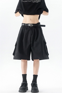 8XL-M工装西装短裤男夏季宽松大码日系痞帅高级五分裤DK26002P48图片