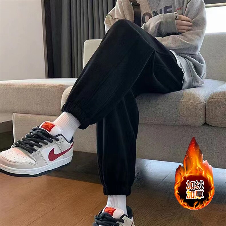 灰色华棉卫裤女2025新款宽松束脚哈伦小脚裤小个子显瘦加绒运动裤,男装休闲裤,宏恒