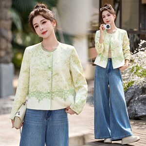 现货现货2026年春季新中式外套，女装短外套，伊仟回