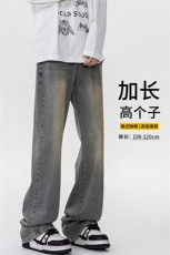 春季加长版裤子男高个子美式高街188cm110牛仔裤直筒长裤KZ010P58，男装牛仔裤，电商B312