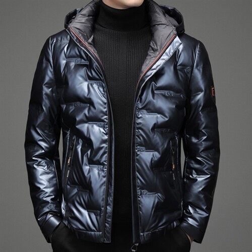冬季潮流新款羽绒服男士短款时尚亮面宽松休闲外套SNDAF8865-P240，男装羽绒服，电商B212（原钱塘6029）