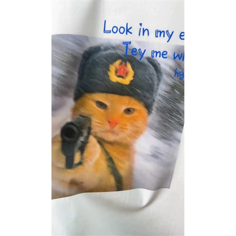 网图有货lookinmyeyes猫咪印花短袖t恤男女情侣上衣A681-P25,男装T恤,星座1505