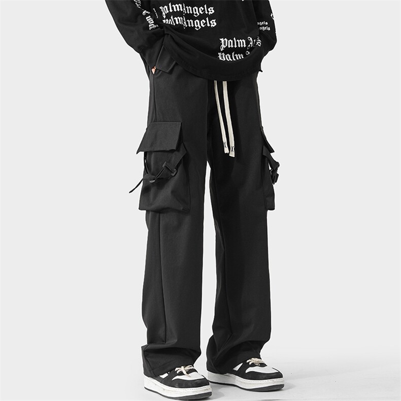 秋新大口袋大码工装裤男士日系复古痞帅阔腿伐木拖地裤K1168-P55,男装休闲裤,电商A082