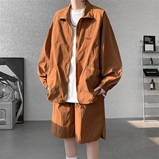 8XL-M特大码冰丝防晒服短裤套装男户外防晒衣运动外套潮TZ102P65，男装防晒衣，电商D206-1