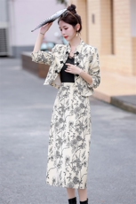 现货套装裙2024年秋冬季新款女装时尚休闲气质两件套，女装套装/套裙，众宇琦