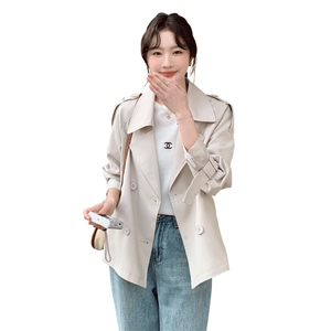 现货 韩版休闲百搭显瘦短款风衣外套女 2D075-(P145-K195)图片